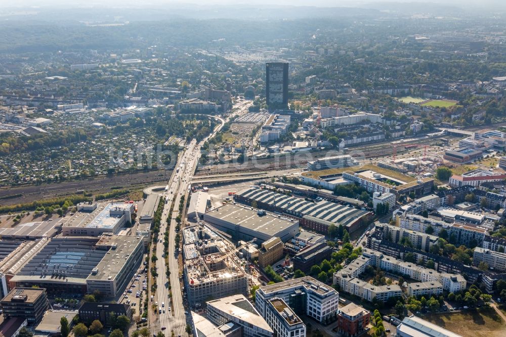 Luftbild Düsseldorf - Baustelle Bürogebäude des Geschäftshauses Heinrich Campus im Ortsteil Derendorf in Düsseldorf im Bundesland Nordrhein-Westfalen, Deutschland