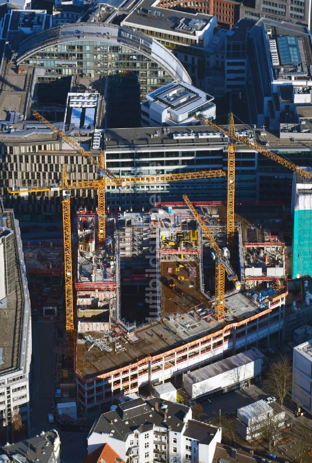 Luftaufnahme Hamburg - Baustelle Bürogebäude des Geschäftshauses der MOMENI ASQ GmbH in Hamburg, Deutschland