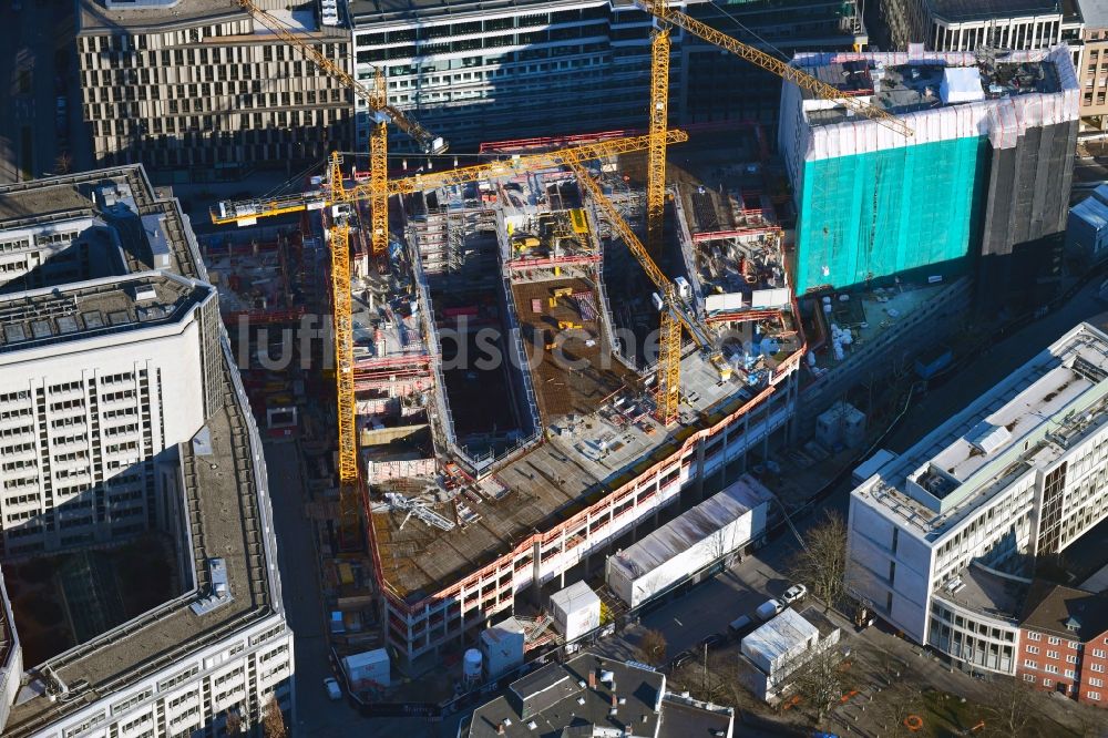 Hamburg von oben - Baustelle Bürogebäude des Geschäftshauses der MOMENI ASQ GmbH in Hamburg, Deutschland