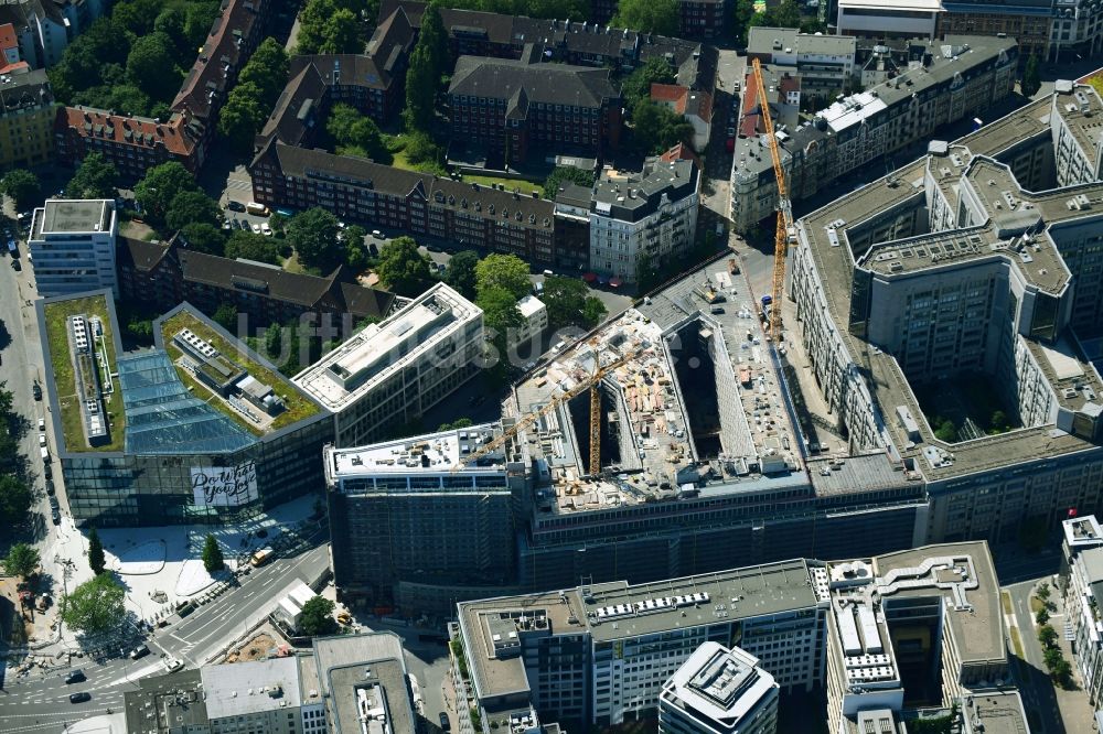 Hamburg aus der Vogelperspektive: Baustelle Bürogebäude des Geschäftshauses der MOMENI ASQ GmbH in Hamburg, Deutschland