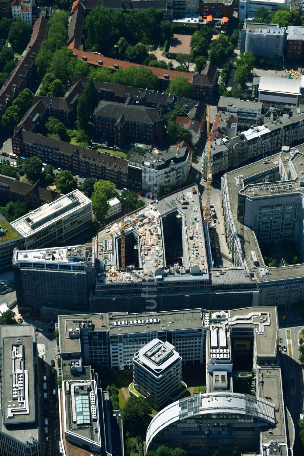 Luftbild Hamburg - Baustelle Bürogebäude des Geschäftshauses der MOMENI ASQ GmbH in Hamburg, Deutschland