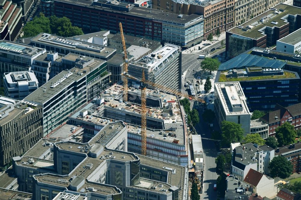 Hamburg von oben - Baustelle Bürogebäude des Geschäftshauses der MOMENI ASQ GmbH in Hamburg, Deutschland