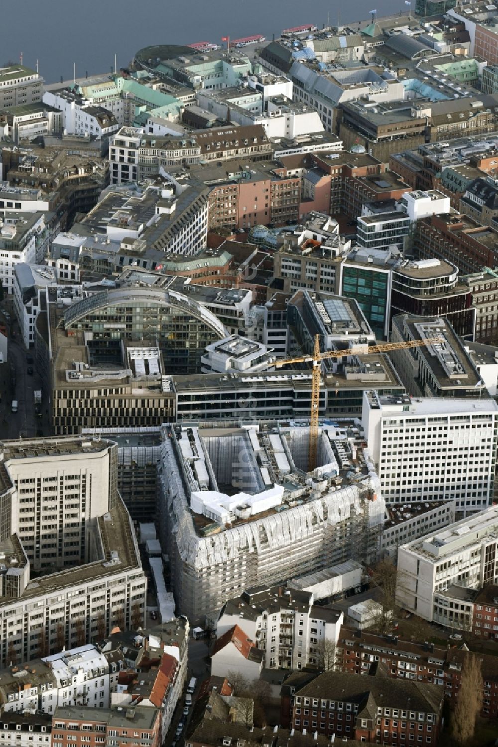 Luftbild Hamburg - Baustelle Bürogebäude des Geschäftshauses der MOMENI ASQ GmbH in Hamburg, Deutschland