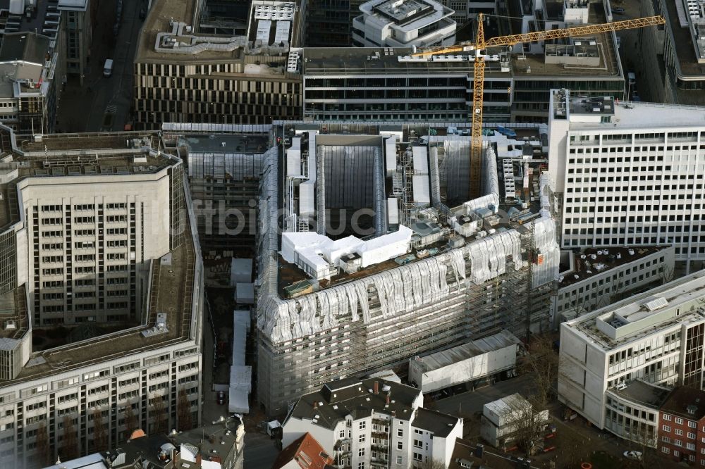 Hamburg aus der Vogelperspektive: Baustelle Bürogebäude des Geschäftshauses der MOMENI ASQ GmbH in Hamburg, Deutschland