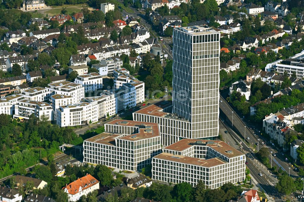 Bonn von oben - Baustelle Bürogebäude des Geschäftshauses Neuer Kanzlerplatz im Ortsteil Gronau in Bonn im Bundesland Nordrhein-Westfalen, Deutschland