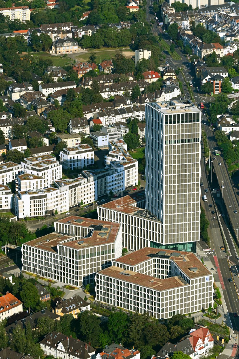 Luftbild Bonn - Baustelle Bürogebäude des Geschäftshauses Neuer Kanzlerplatz im Ortsteil Gronau in Bonn im Bundesland Nordrhein-Westfalen, Deutschland