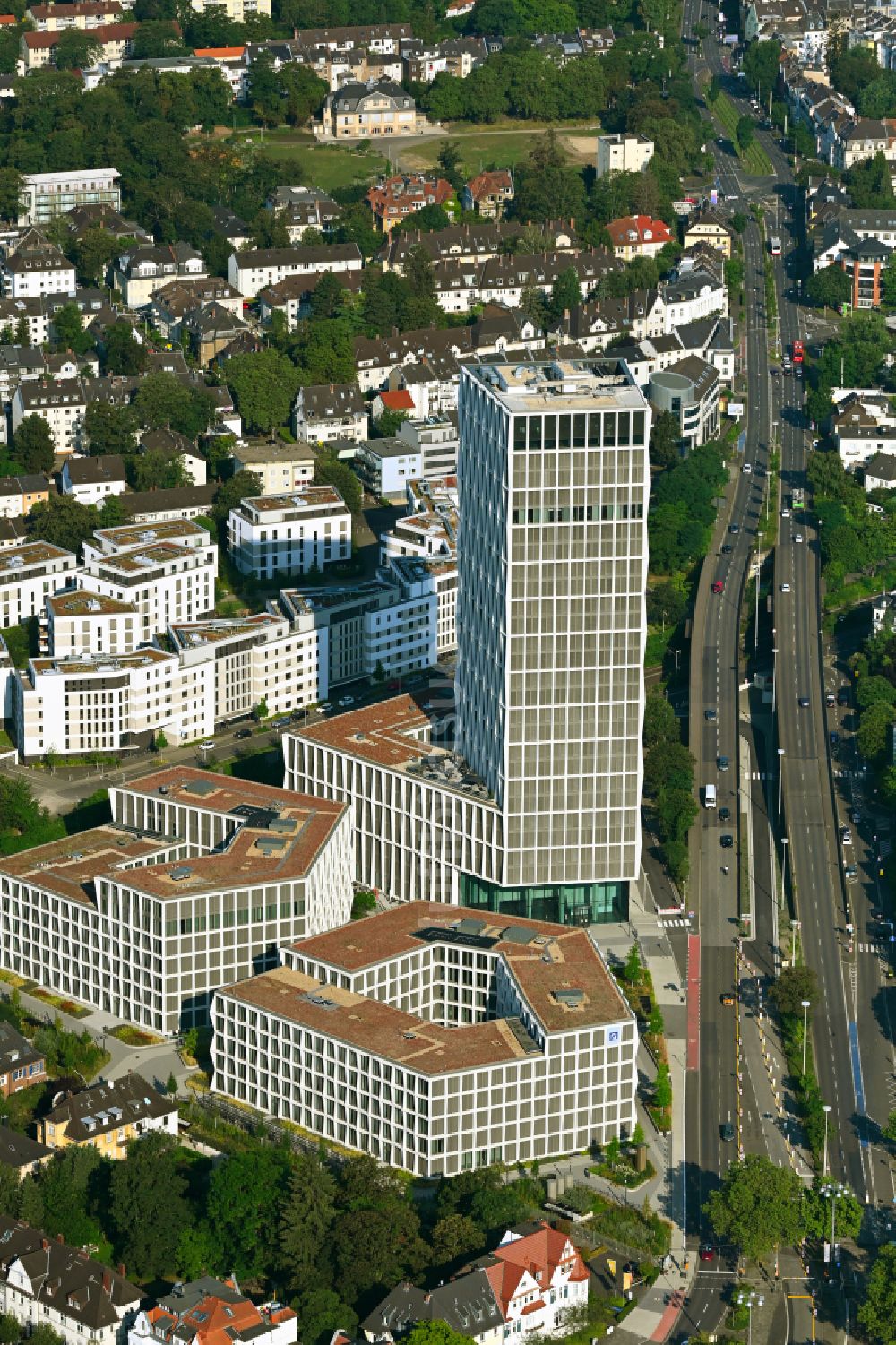 Luftaufnahme Bonn - Baustelle Bürogebäude des Geschäftshauses Neuer Kanzlerplatz im Ortsteil Gronau in Bonn im Bundesland Nordrhein-Westfalen, Deutschland