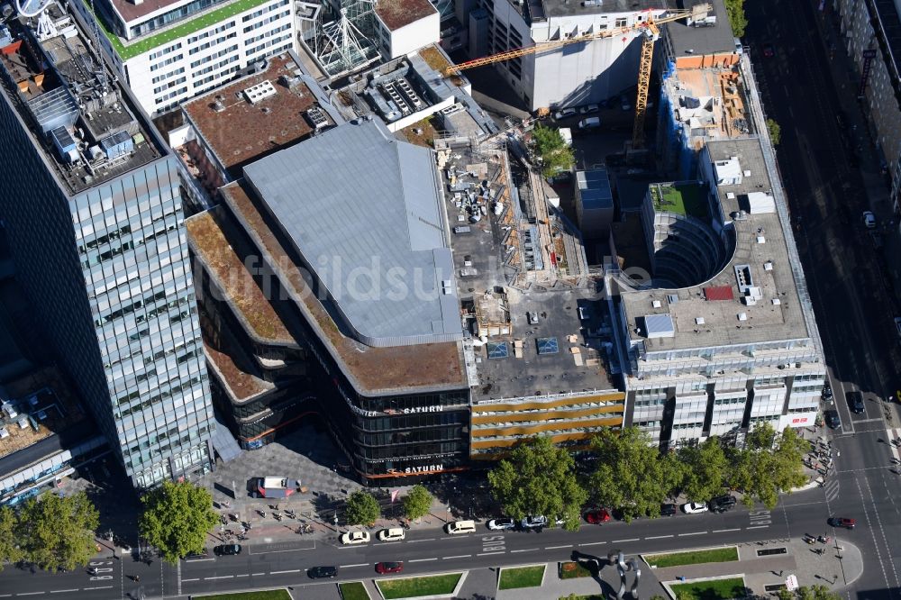 Berlin von oben - Baustelle Bürogebäude des Geschäftshauses an der Nürnberger Straße im Ortsteil Charlottenburg in Berlin, Deutschland