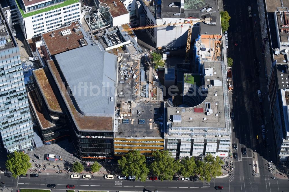 Berlin aus der Vogelperspektive: Baustelle Bürogebäude des Geschäftshauses an der Nürnberger Straße im Ortsteil Charlottenburg in Berlin, Deutschland