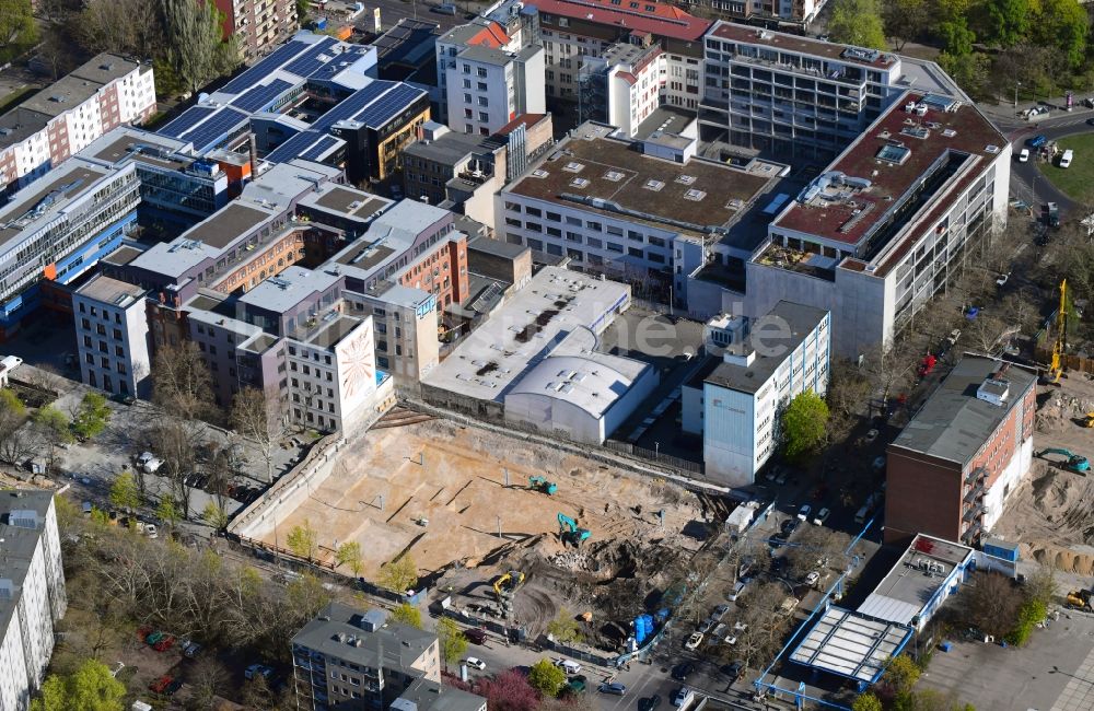 Berlin von oben - Baustelle Bürogebäude des Geschäftshauses PANDION THE SHELF in Berlin, Deutschland