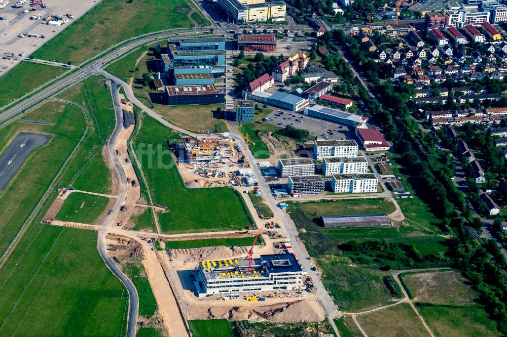 Freiburg im Breisgau von oben - Baustelle Bürogebäude des Geschäftshauses der Technischen Fakultät in Freiburg im Breisgau im Bundesland Baden-Württemberg, Deutschland