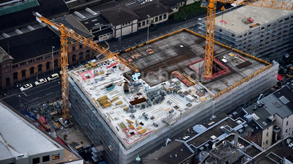 Luftaufnahme Bonn - Baustelle Bürogebäude des Geschäftshauses Urban Soul im Zentrum in Bonn im Bundesland Nordrhein-Westfalen, Deutschland