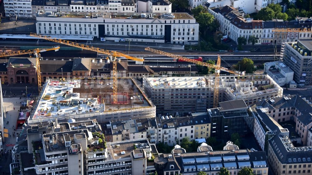 Bonn von oben - Baustelle Bürogebäude des Geschäftshauses Urban Soul im Zentrum in Bonn im Bundesland Nordrhein-Westfalen, Deutschland