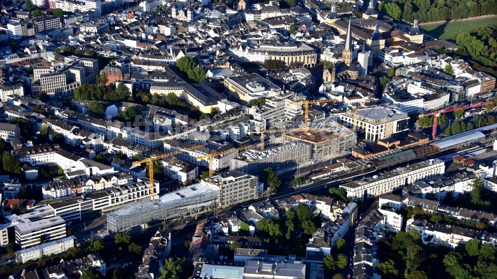 Luftaufnahme Bonn - Baustelle Bürogebäude des Geschäftshauses Urban Soul im Zentrum in Bonn im Bundesland Nordrhein-Westfalen, Deutschland