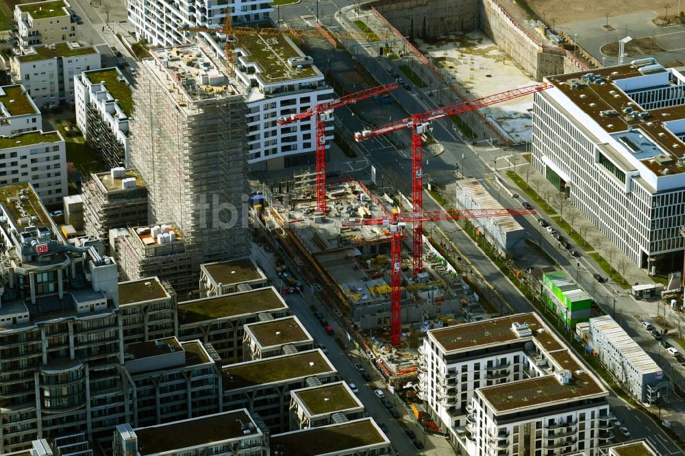 Luftaufnahme Frankfurt am Main - Baustelle Bürogebäude des Geschäftshauses ZEBRA im Ortsteil Gallus in Frankfurt am Main im Bundesland Hessen, Deutschland