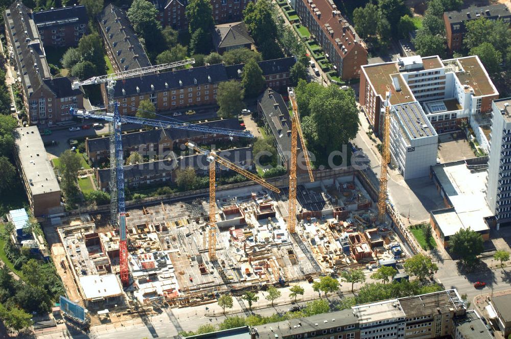 Luftbild Hamburg - Baustelle Bürogebäude in Hamburg Sankt Georg