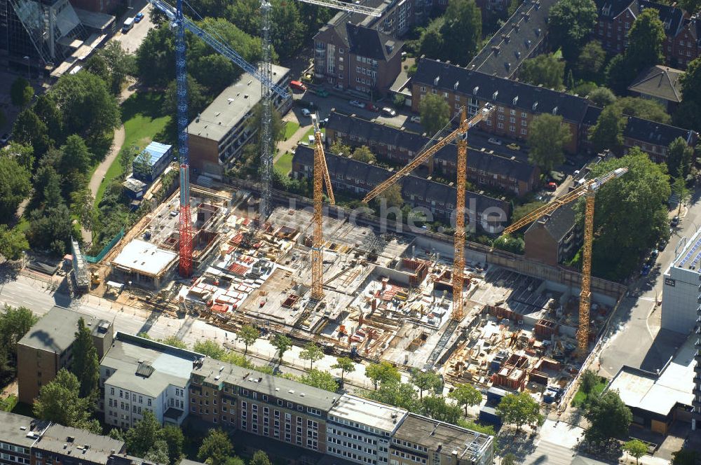 Hamburg aus der Vogelperspektive: Baustelle Bürogebäude in Hamburg Sankt Georg