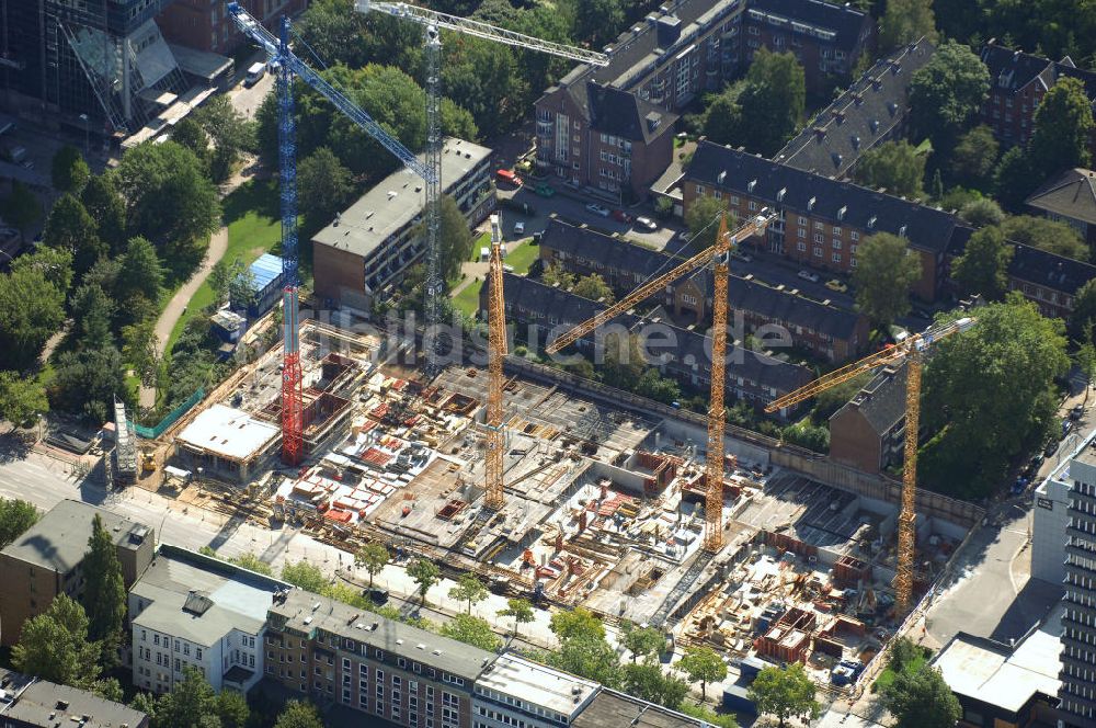 Luftbild Hamburg - Baustelle Bürogebäude in Hamburg Sankt Georg