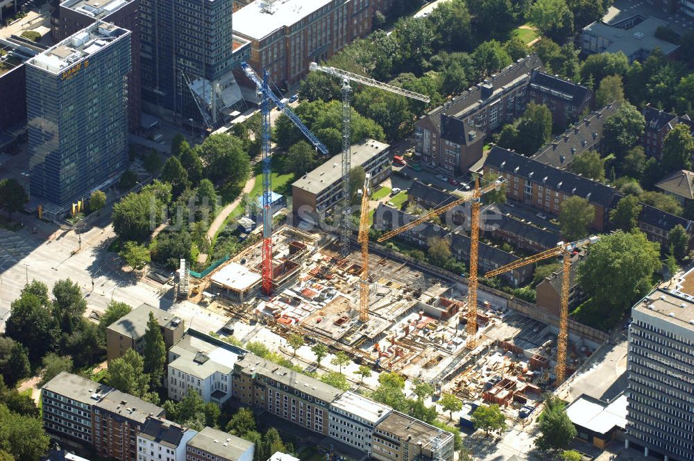 Hamburg von oben - Baustelle Bürogebäude in Hamburg Sankt Georg