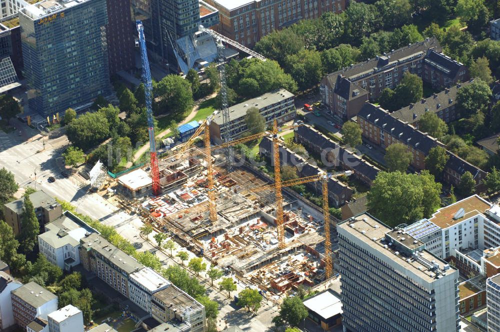 Luftbild Hamburg - Baustelle Bürogebäude in Hamburg Sankt Georg