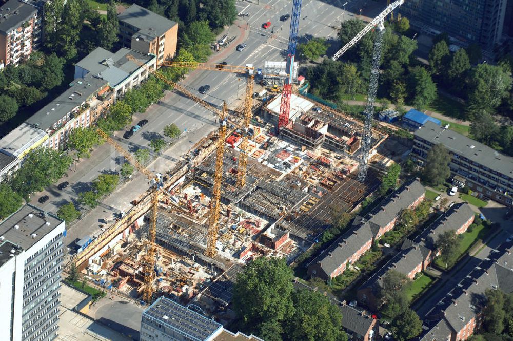 Hamburg aus der Vogelperspektive: Baustelle Bürogebäude in Hamburg Sankt Georg