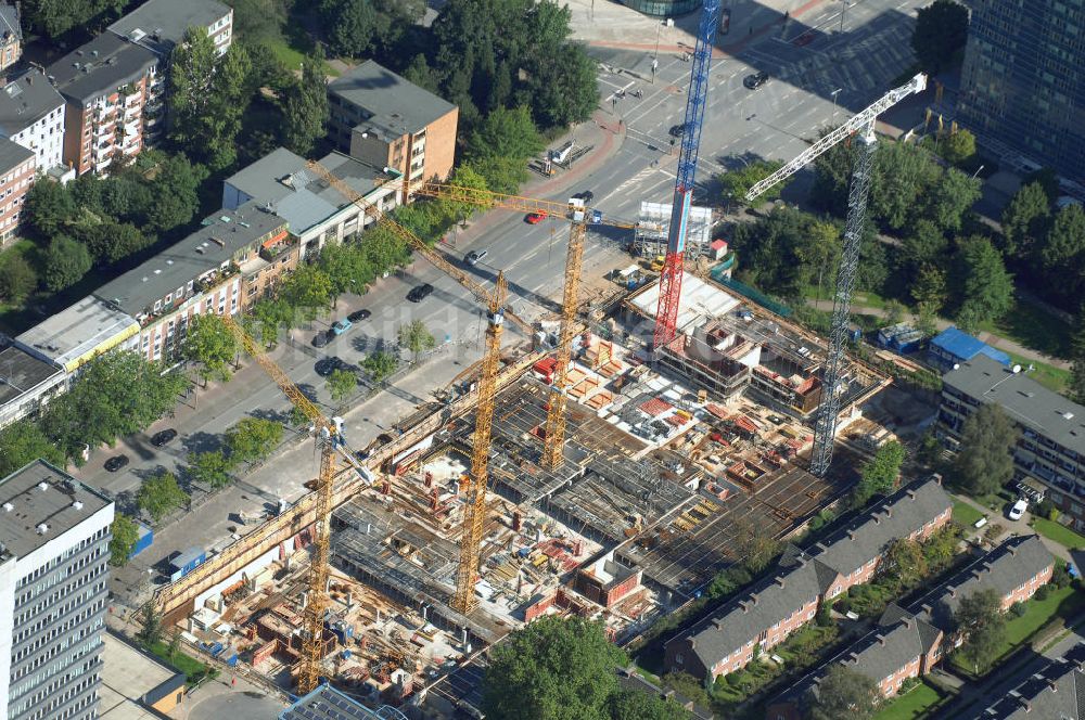 Luftbild Hamburg - Baustelle Bürogebäude in Hamburg Sankt Georg