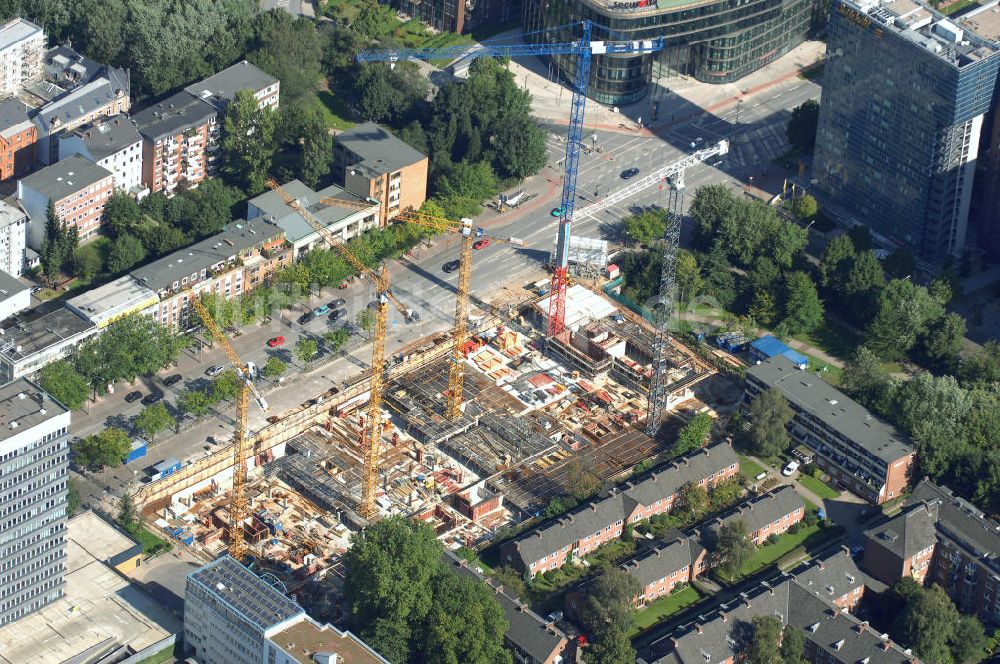 Luftaufnahme Hamburg - Baustelle Bürogebäude in Hamburg Sankt Georg