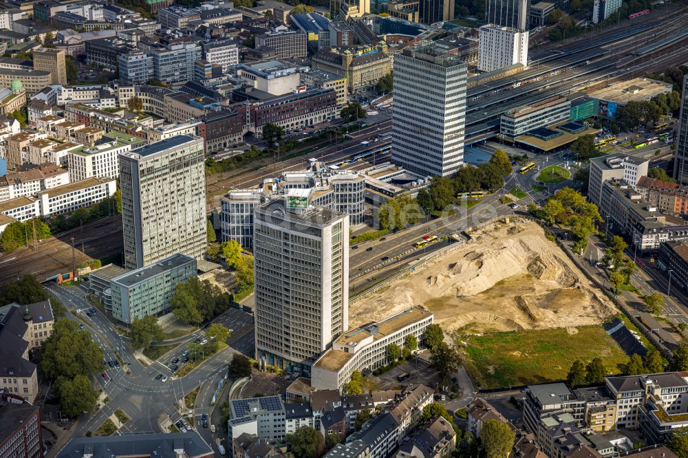 Luftbild Essen - Baustelle Bürogebäude des Thyssenhauses in Essen im Bundesland Nordrhein-Westfalen