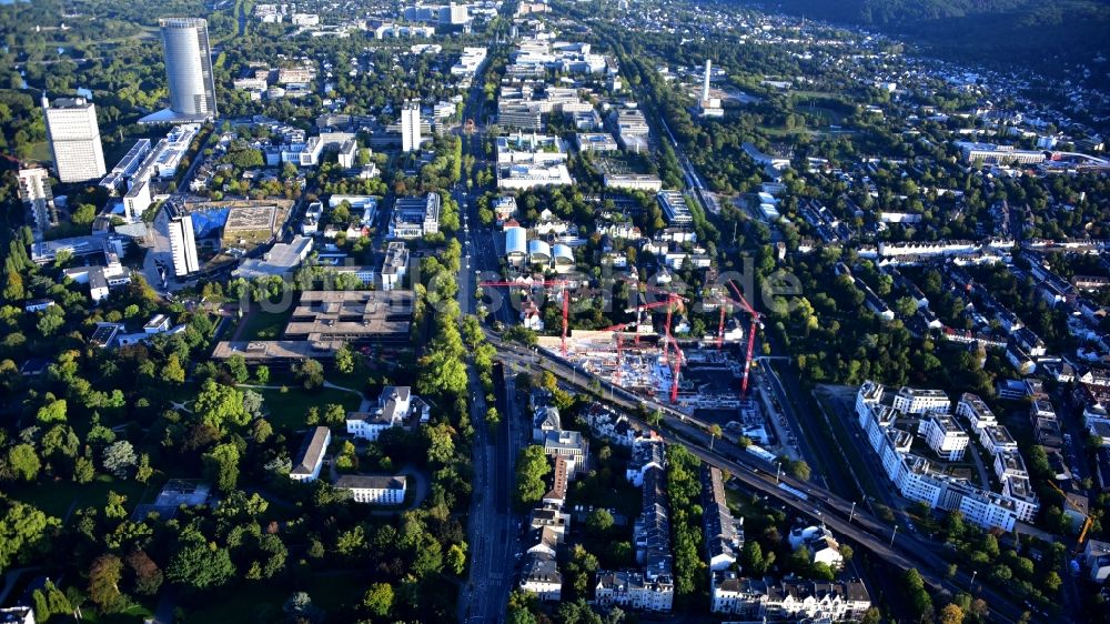 Bonn von oben - Baustelle Bürogebäude des Geschäftshauses ...