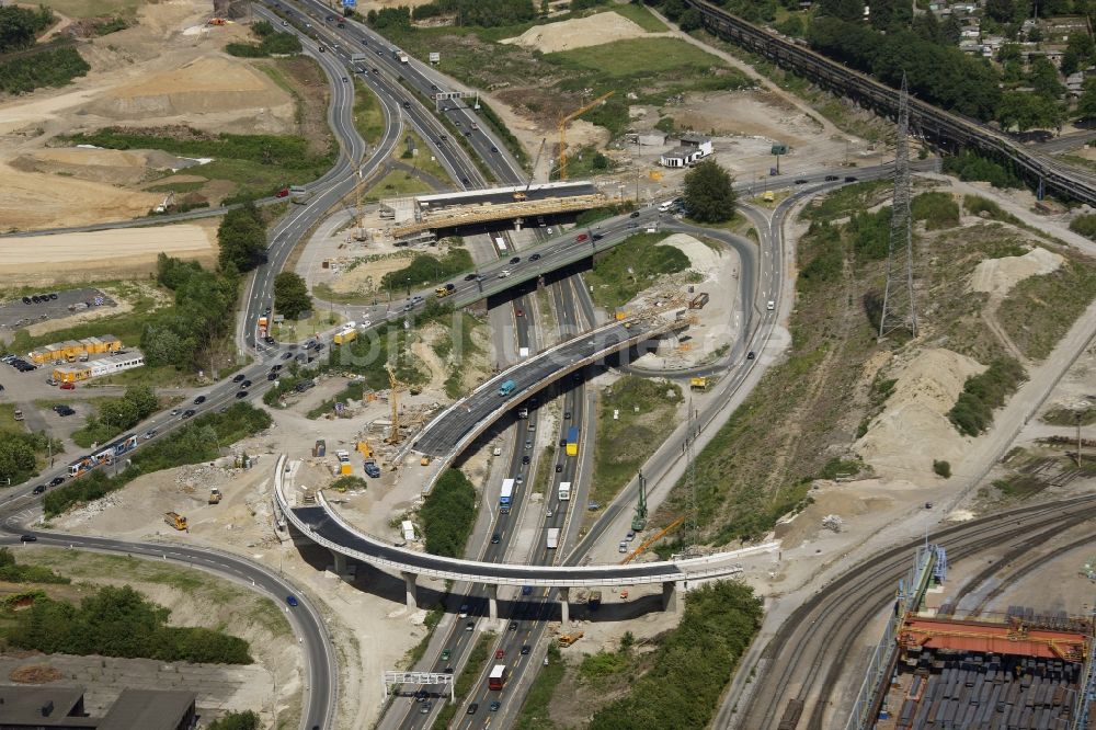 Luftbild Bochum - Baustelle der Bundesautobahn 40 in Bochum im Bundesland Nordrhein-Westfalen