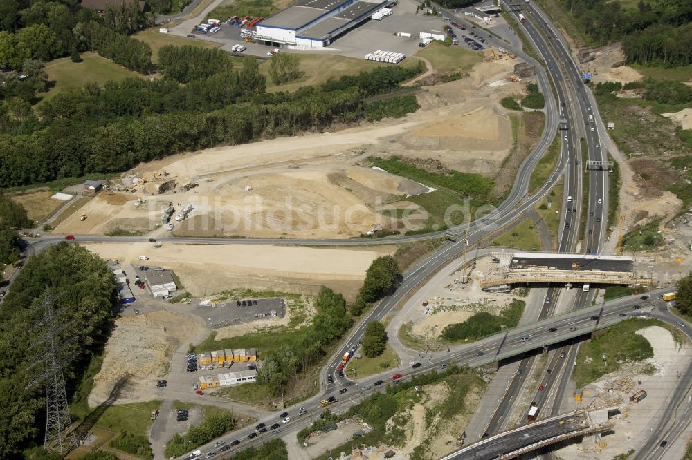 Luftaufnahme Bochum - Baustelle der Bundesautobahn 40 in Bochum im Bundesland Nordrhein-Westfalen