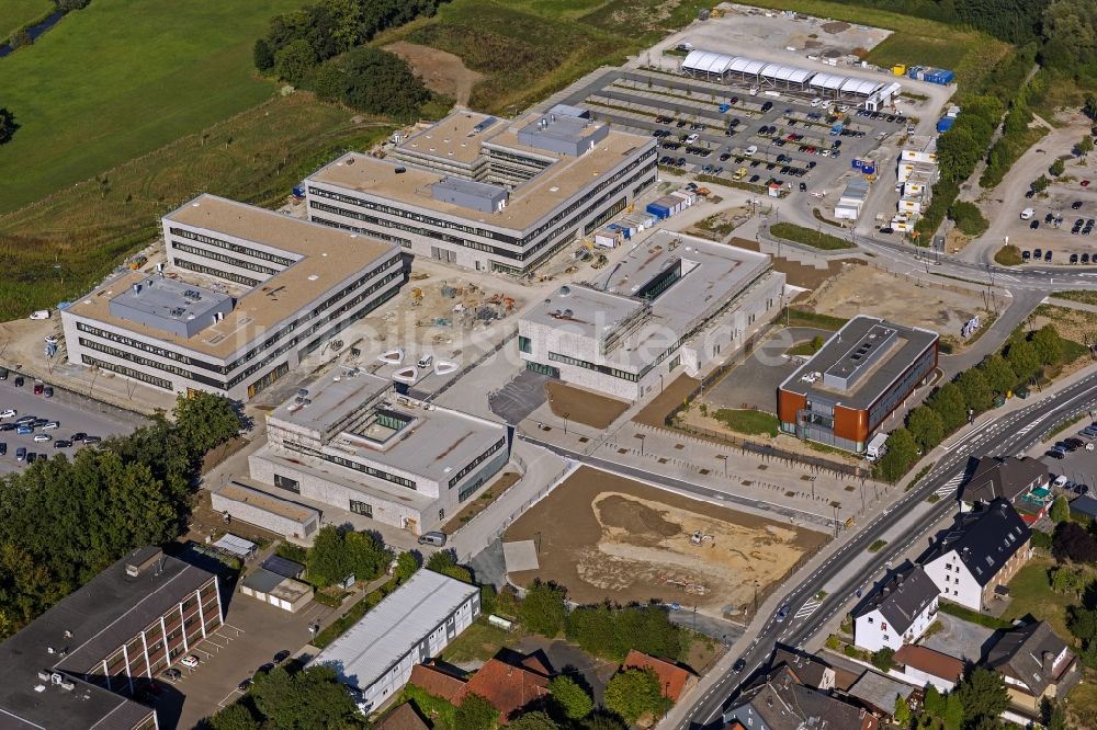 Luftaufnahme Lippstadt - Baustelle auf dem Campus der Fachhochschule Lippstadt Hamm in Lippstadt an der Soester Börde in Nordrhein-Westfalen