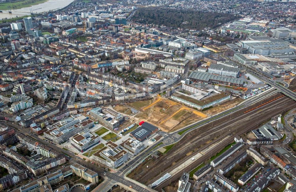 Luftbild Düsseldorf - Baustelle am Campus- Gebäude der Fachhochschule Hochschule Düsseldorf - Campus Derendorf in Düsseldorf im Bundesland Nordrhein-Westfalen