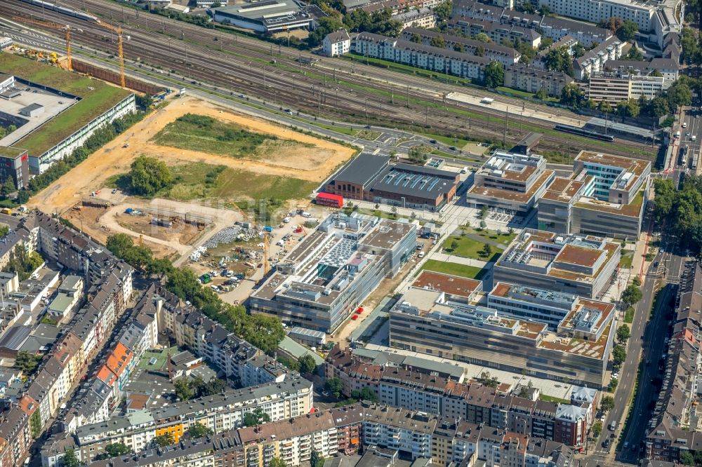 Luftbild Düsseldorf - Baustelle am Campus- Gebäude der Fachhochschule Hochschule Düsseldorf - Campus Derendorf in Düsseldorf im Bundesland Nordrhein-Westfalen