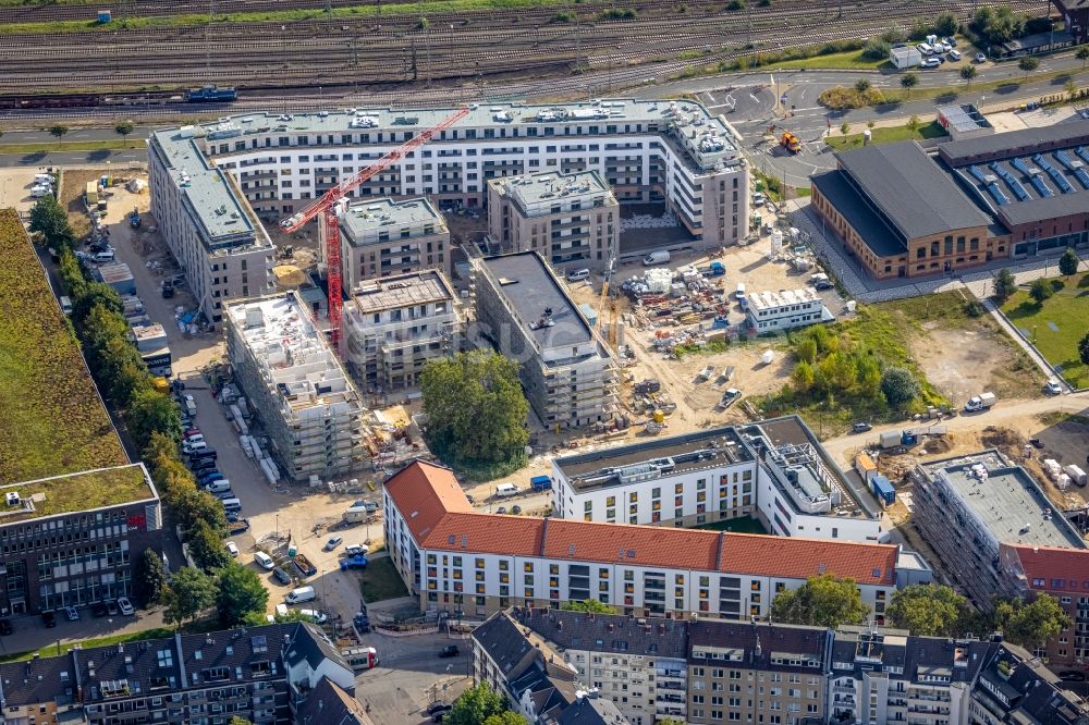 Luftaufnahme Düsseldorf - Baustelle am Campus- Gebäude der Fachhochschule Hochschule Düsseldorf - Campus Derendorf in Düsseldorf im Bundesland Nordrhein-Westfalen