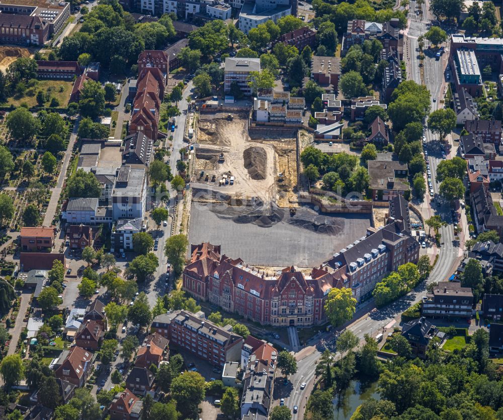 Luftbild Münster - Baustelle Campus der FH Münster zum Neubau des Hüffer-Campus in Münster im Bundesland Nordrhein-Westfalen, Deutschland