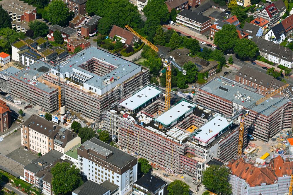 Münster aus der Vogelperspektive: Baustelle Campus der FH Münster zum Neubau des Hüffer-Campus in Münster im Bundesland Nordrhein-Westfalen, Deutschland