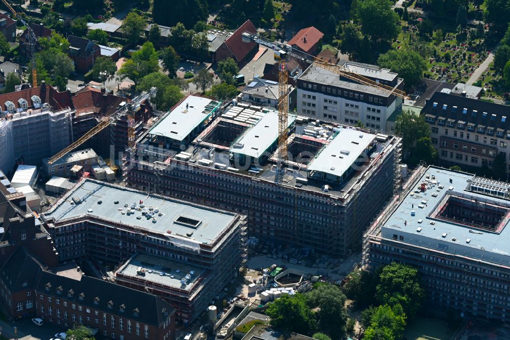 Münster von oben - Baustelle Campus der FH Münster zum Neubau des Hüffer-Campus in Münster im Bundesland Nordrhein-Westfalen, Deutschland