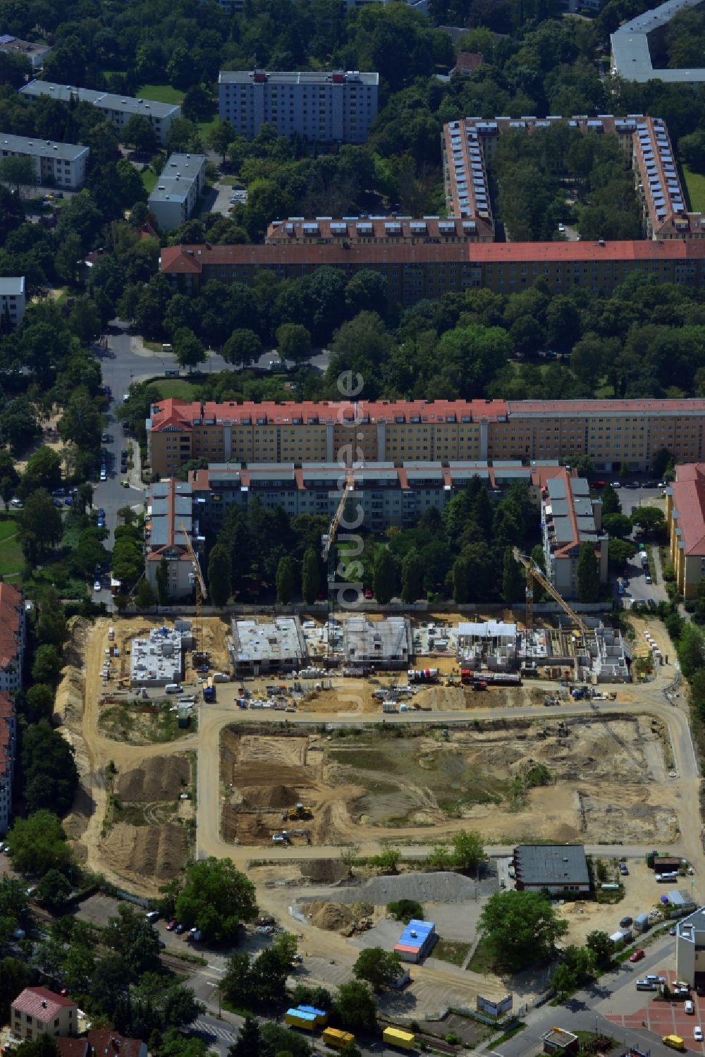 Berlin Zehlendorf von oben - Baustelle des Cedelia-Bauprojekts in Berlin-Zehlendorf.