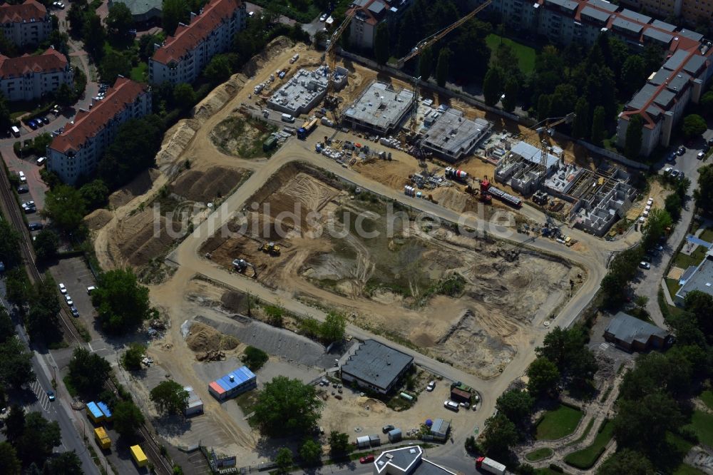 Berlin Zehlendorf aus der Vogelperspektive: Baustelle des Cedelia-Bauprojekts in Berlin-Zehlendorf.