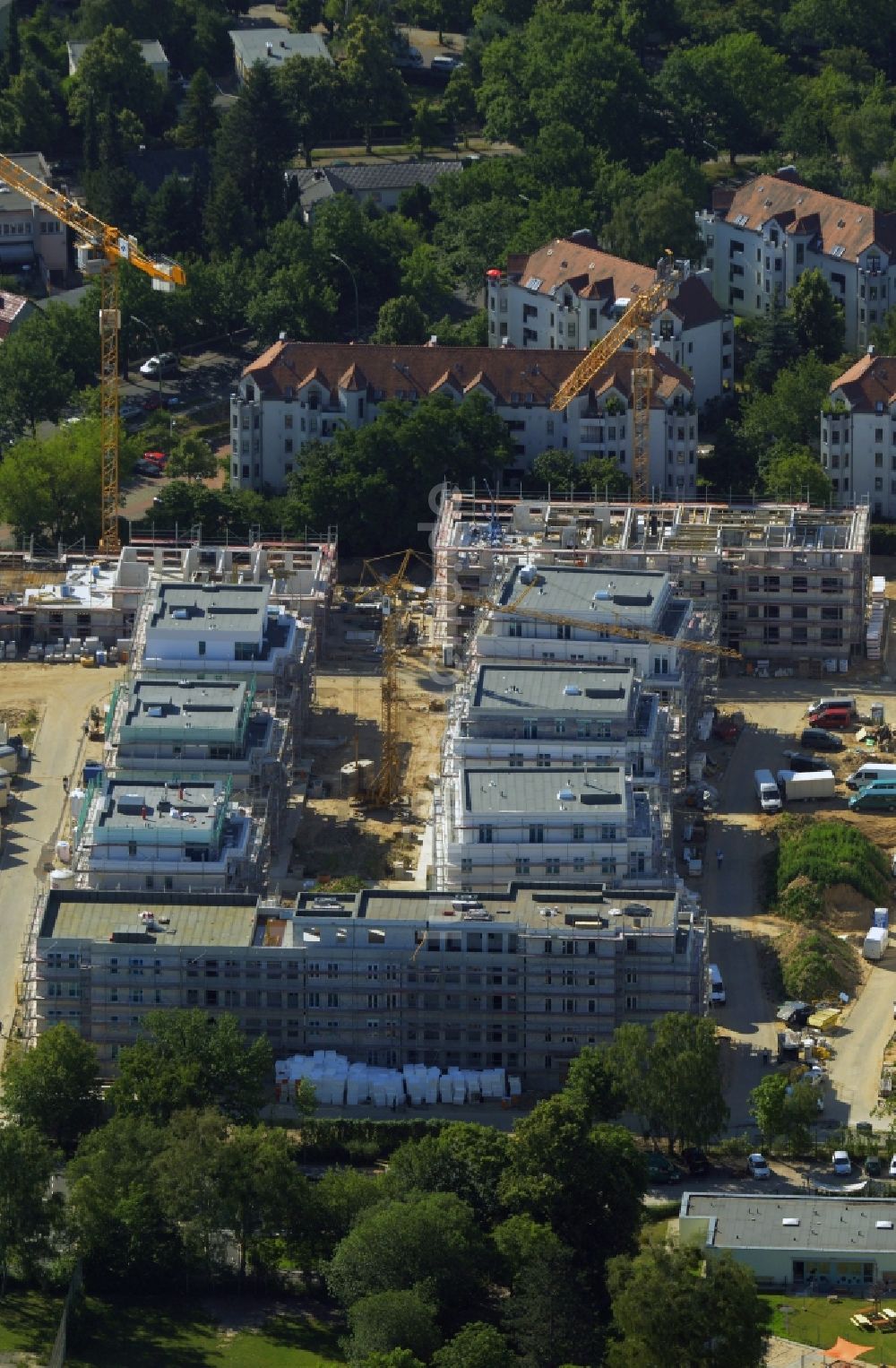 Luftaufnahme Berlin - Baustelle des Cedelia-Bauprojekts in Berlin-Zehlendorf