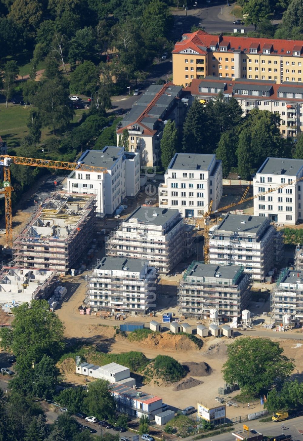 Berlin aus der Vogelperspektive: Baustelle des Cedelia-Bauprojekts in Berlin-Zehlendorf