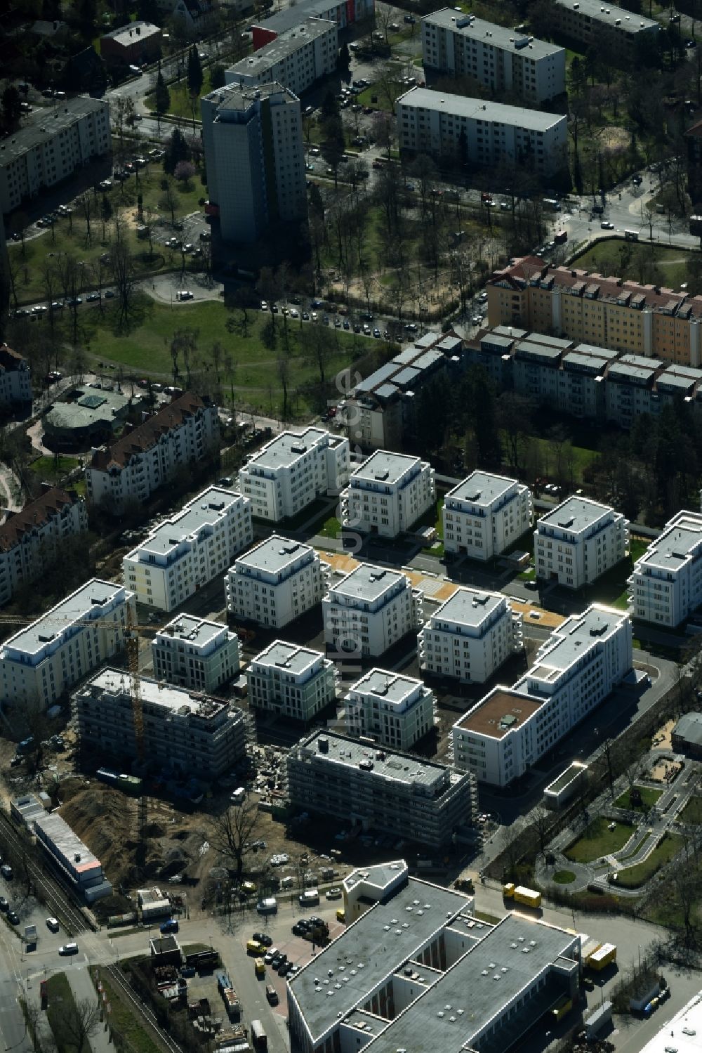 Luftaufnahme Berlin - Baustelle des Cedelia-Bauprojekts in Berlin-Zehlendorf