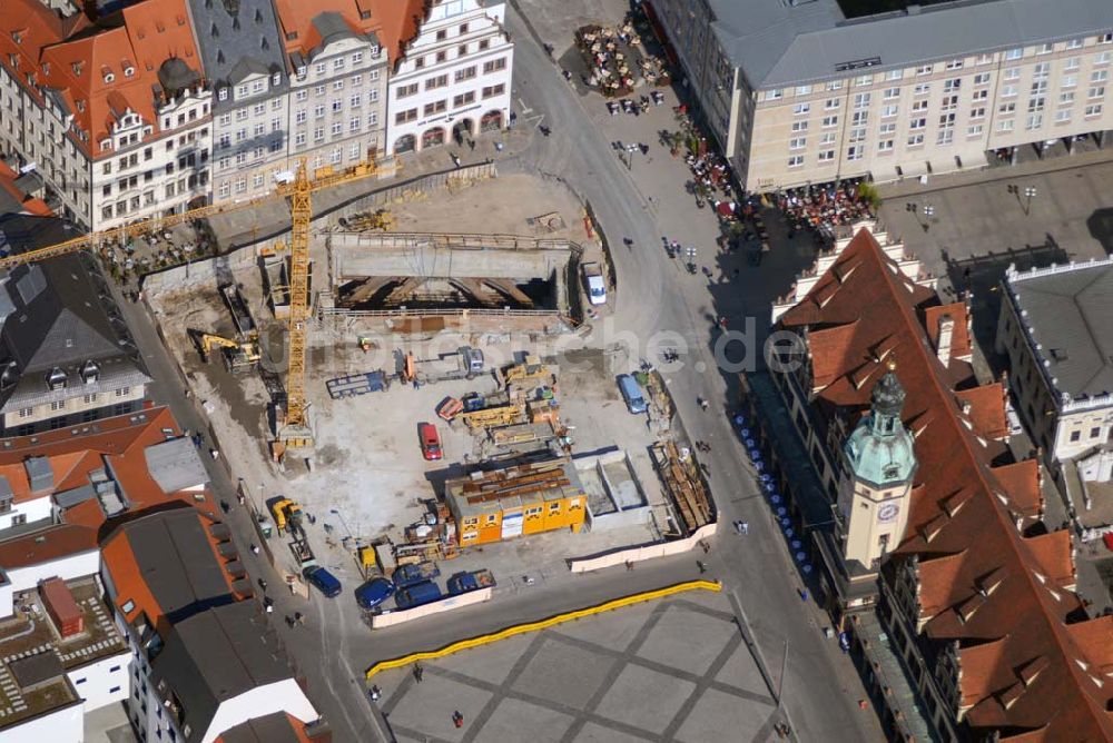 Leipzig von oben - Baustelle City-Tunnel Leipzig