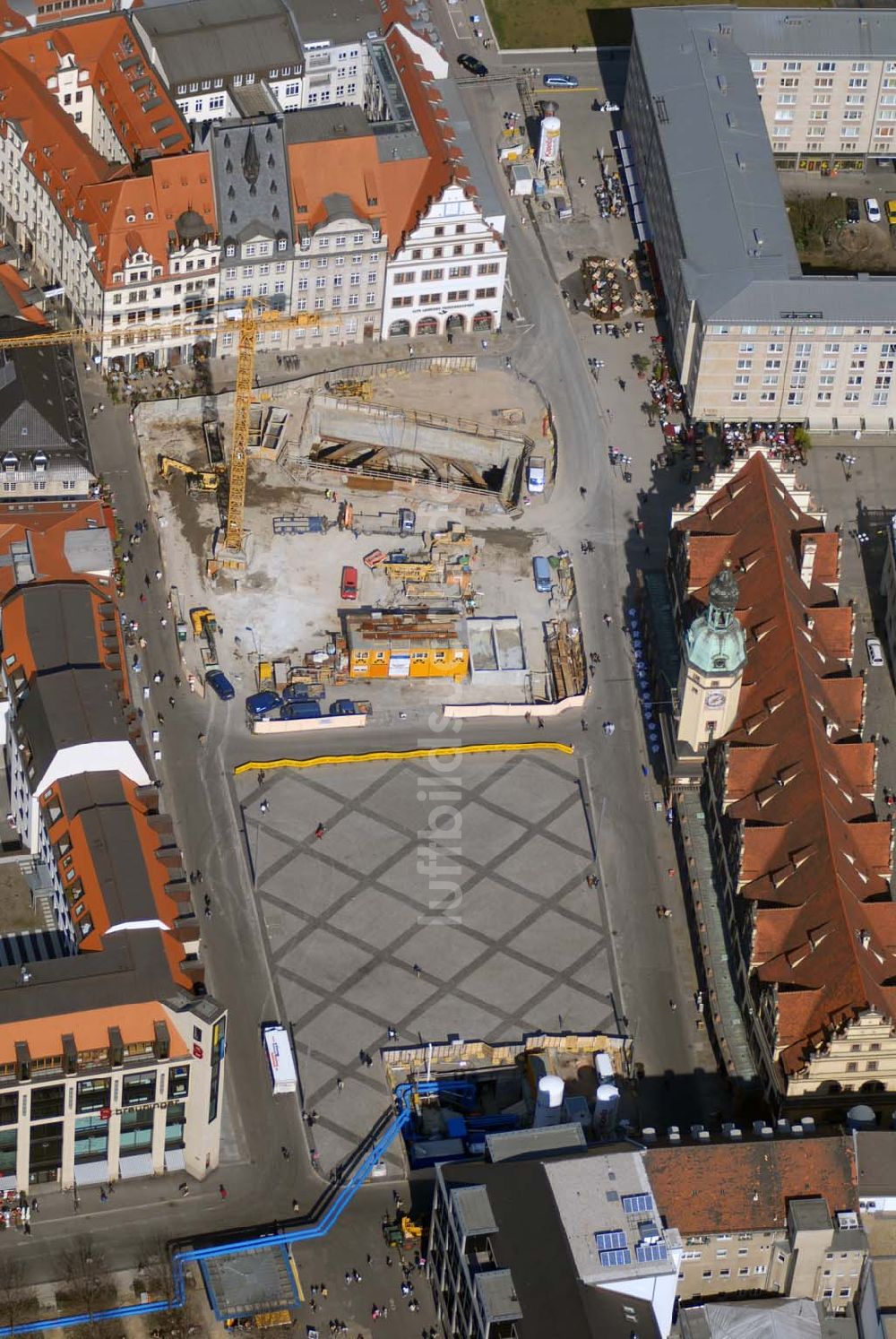 Luftbild Leipzig - Baustelle City-Tunnel Leipzig