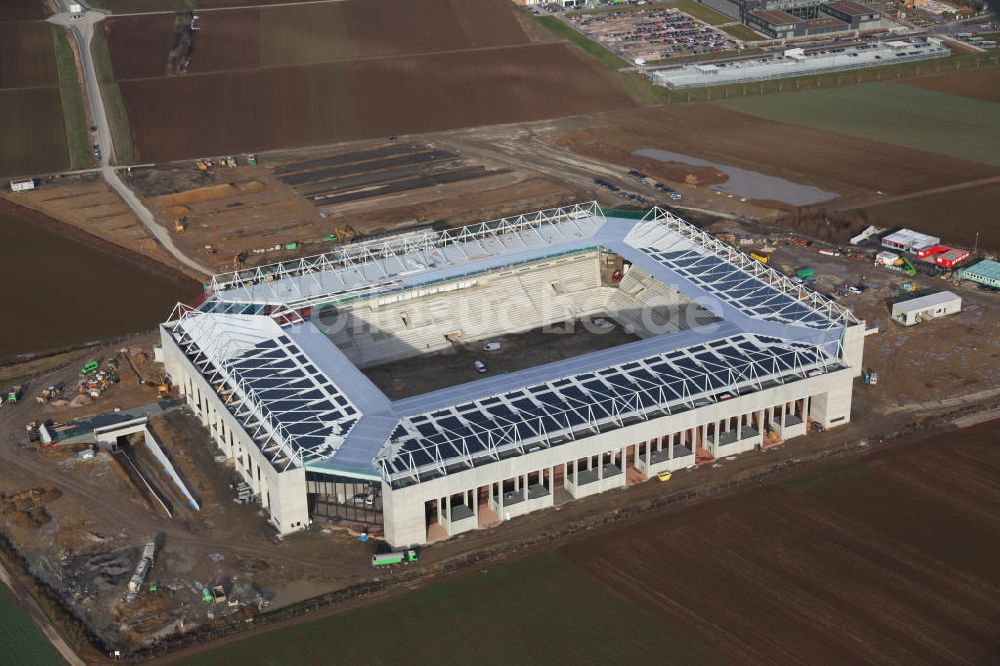 Mainz von oben - Baustelle der Coface-Arena Mainz