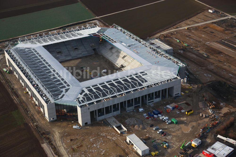 Luftbild Mainz - Baustelle der Coface-Arena Mainz