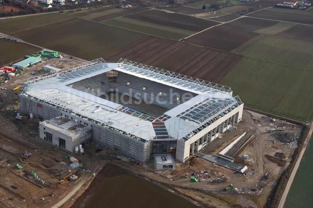 Luftaufnahme Mainz - Baustelle der Coface-Arena Mainz