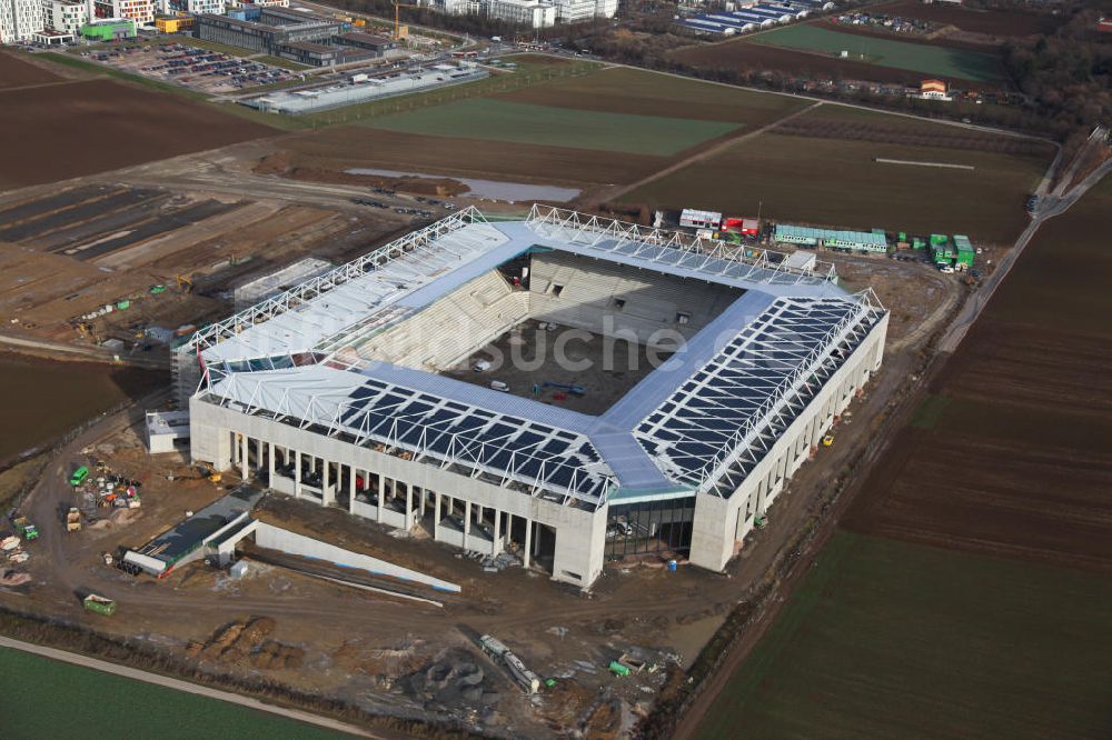 Mainz von oben - Baustelle der Coface-Arena Mainz