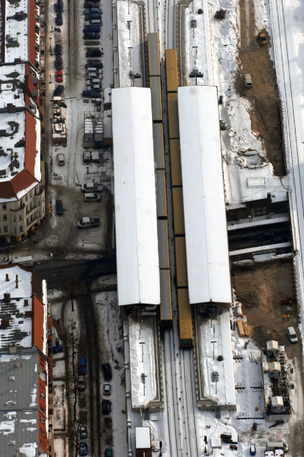 Luftaufnahme Berlin - Baustelle / constraution area S-Bahn Berlin-Baumschulenweg